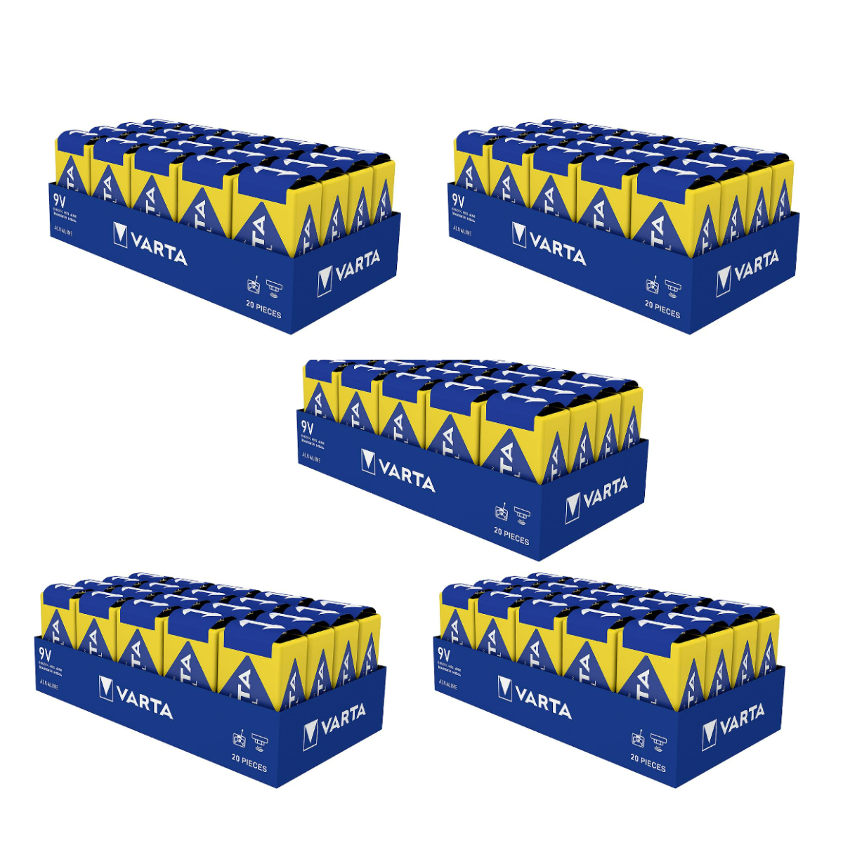Varta Industrial Pro 9V Batteries (4022) - Pack of 100
