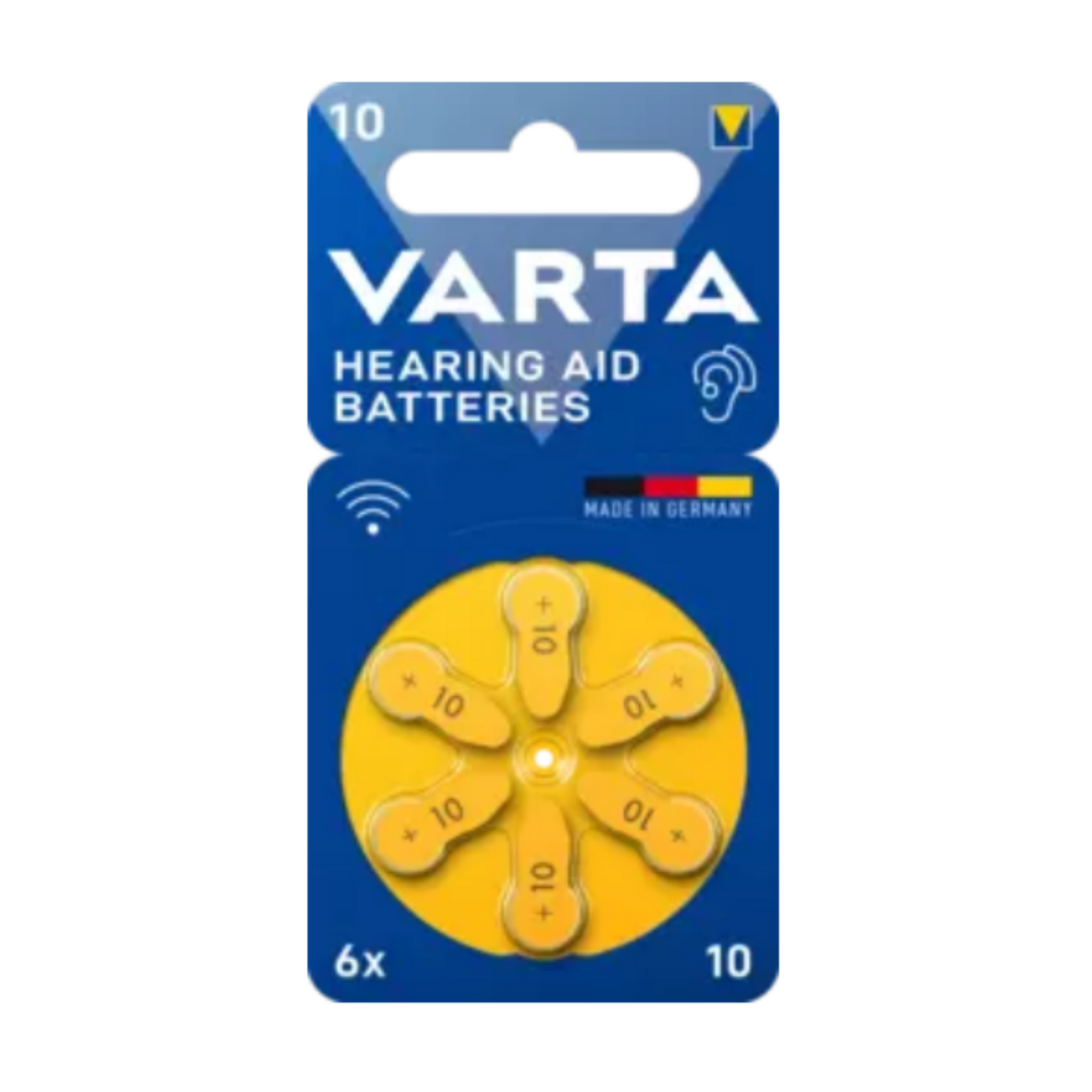 Varta AU10 Hearing Aid Battery card of 6